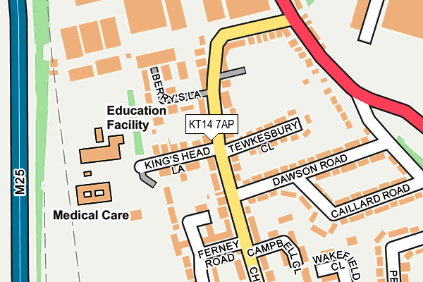 KT14 7AP map - OS OpenMap – Local (Ordnance Survey)