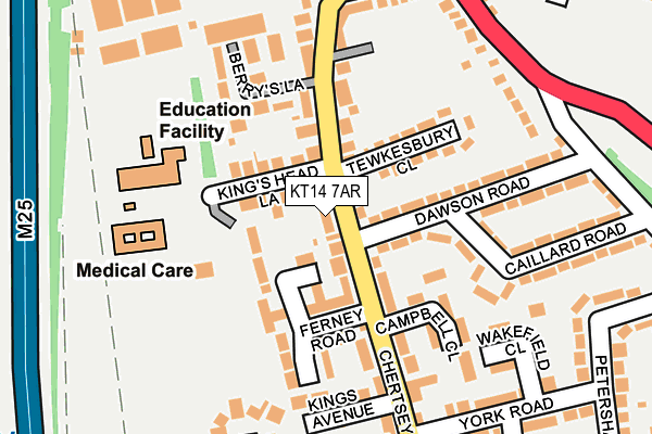 KT14 7AR map - OS OpenMap – Local (Ordnance Survey)