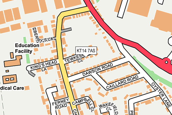 KT14 7AS map - OS OpenMap – Local (Ordnance Survey)