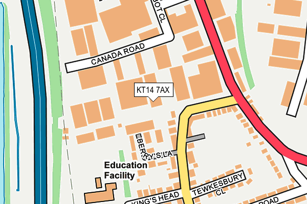 KT14 7AX map - OS OpenMap – Local (Ordnance Survey)