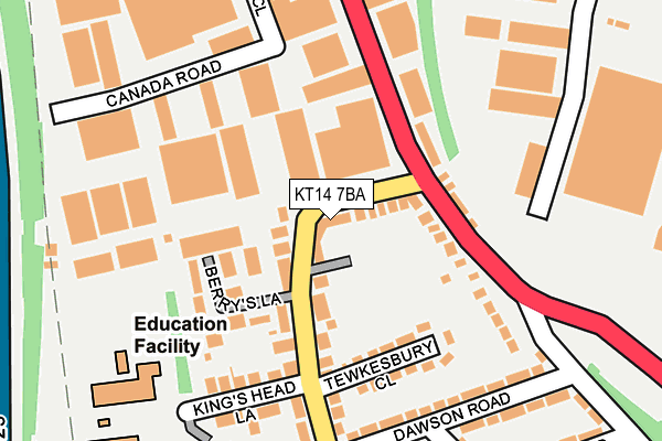 KT14 7BA map - OS OpenMap – Local (Ordnance Survey)