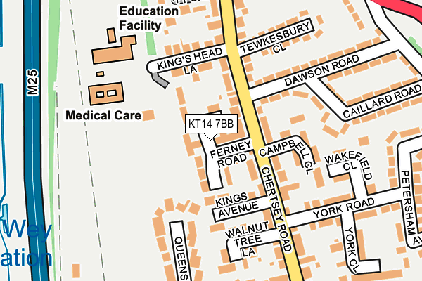 KT14 7BB map - OS OpenMap – Local (Ordnance Survey)