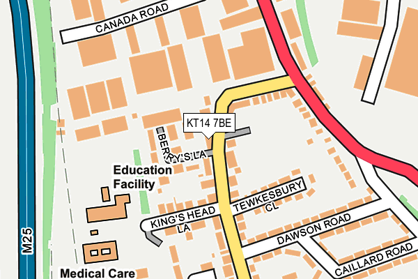 KT14 7BE map - OS OpenMap – Local (Ordnance Survey)