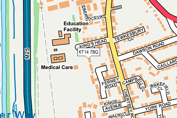 KT14 7BQ map - OS OpenMap – Local (Ordnance Survey)
