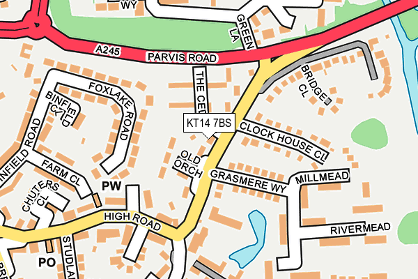 KT14 7BS map - OS OpenMap – Local (Ordnance Survey)