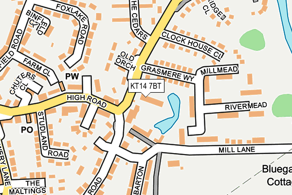 KT14 7BT map - OS OpenMap – Local (Ordnance Survey)
