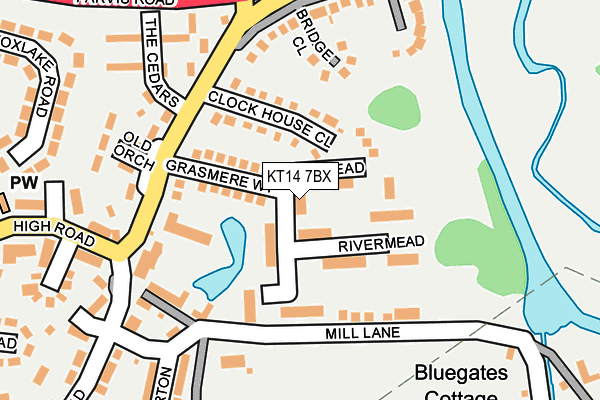 KT14 7BX map - OS OpenMap – Local (Ordnance Survey)
