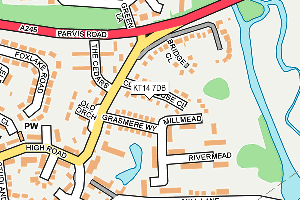 KT14 7DB map - OS OpenMap – Local (Ordnance Survey)