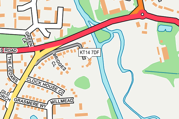 KT14 7DF map - OS OpenMap – Local (Ordnance Survey)