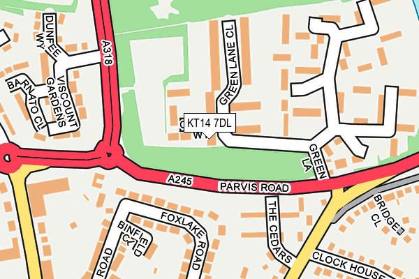 KT14 7DL map - OS OpenMap – Local (Ordnance Survey)