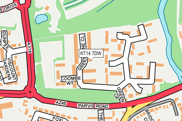 KT14 7DW map - OS OpenMap – Local (Ordnance Survey)