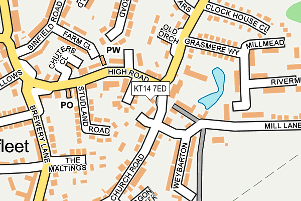 KT14 7ED map - OS OpenMap – Local (Ordnance Survey)