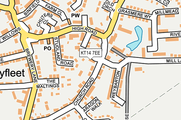 KT14 7EE map - OS OpenMap – Local (Ordnance Survey)