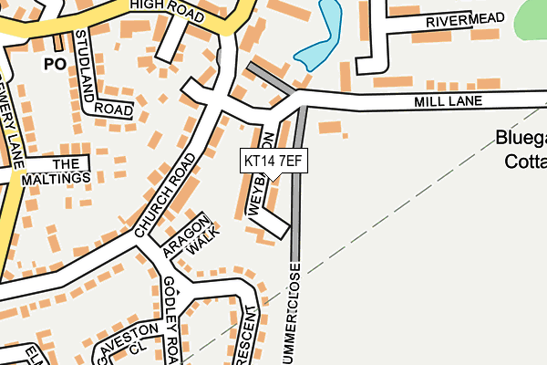 KT14 7EF map - OS OpenMap – Local (Ordnance Survey)
