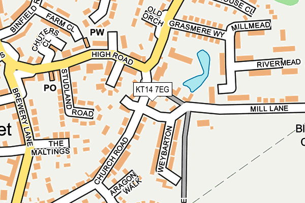 KT14 7EG map - OS OpenMap – Local (Ordnance Survey)