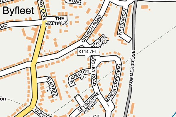 KT14 7EL map - OS OpenMap – Local (Ordnance Survey)