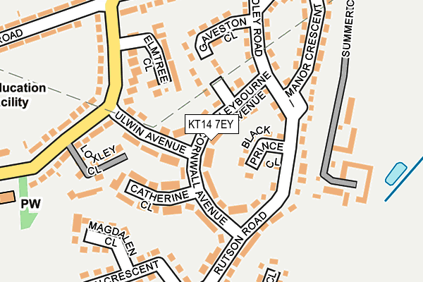 KT14 7EY map - OS OpenMap – Local (Ordnance Survey)