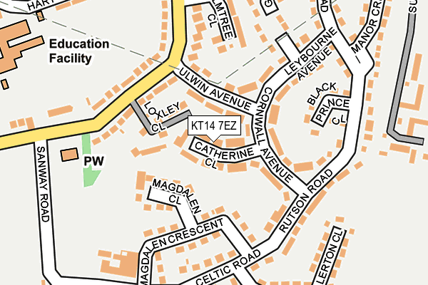 KT14 7EZ map - OS OpenMap – Local (Ordnance Survey)