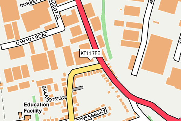 KT14 7FE map - OS OpenMap – Local (Ordnance Survey)