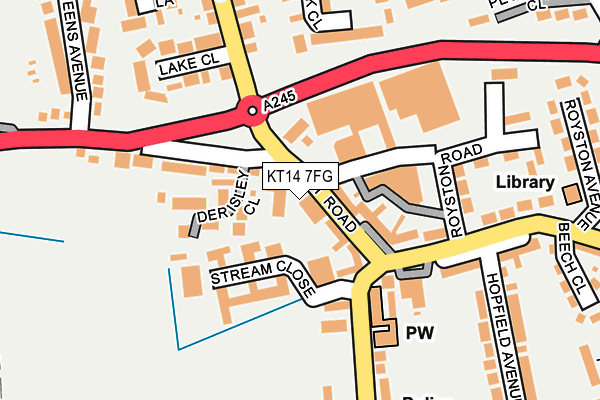 KT14 7FG map - OS OpenMap – Local (Ordnance Survey)