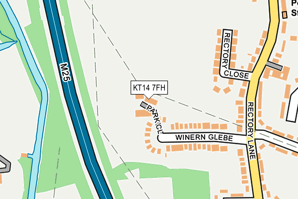 KT14 7FH map - OS OpenMap – Local (Ordnance Survey)