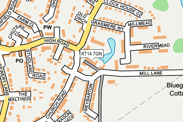 KT14 7GN map - OS OpenMap – Local (Ordnance Survey)