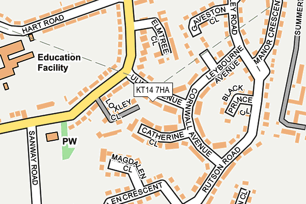 KT14 7HA map - OS OpenMap – Local (Ordnance Survey)