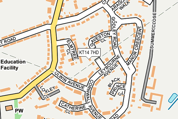 KT14 7HD map - OS OpenMap – Local (Ordnance Survey)