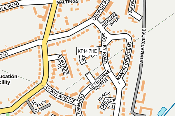 KT14 7HE map - OS OpenMap – Local (Ordnance Survey)