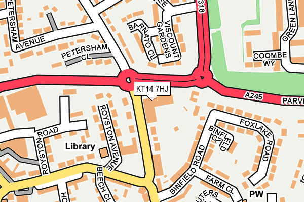 KT14 7HJ map - OS OpenMap – Local (Ordnance Survey)