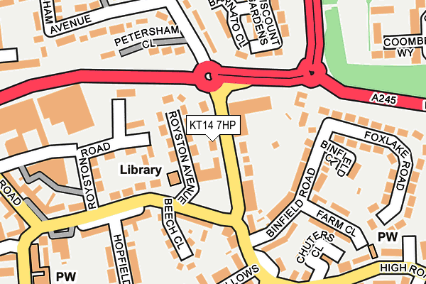 KT14 7HP map - OS OpenMap – Local (Ordnance Survey)