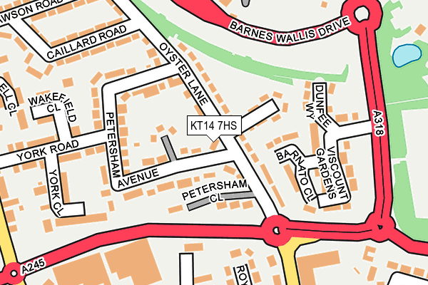 KT14 7HS map - OS OpenMap – Local (Ordnance Survey)