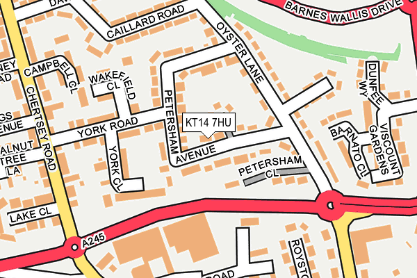 KT14 7HU map - OS OpenMap – Local (Ordnance Survey)