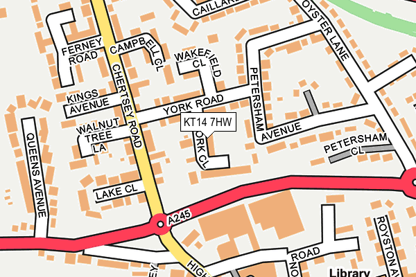 KT14 7HW map - OS OpenMap – Local (Ordnance Survey)
