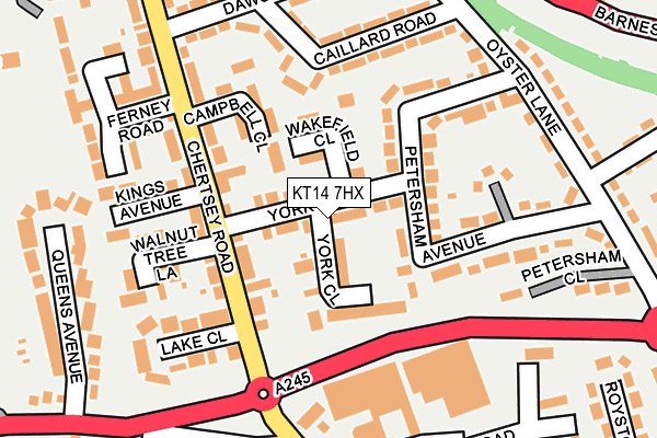 KT14 7HX map - OS OpenMap – Local (Ordnance Survey)