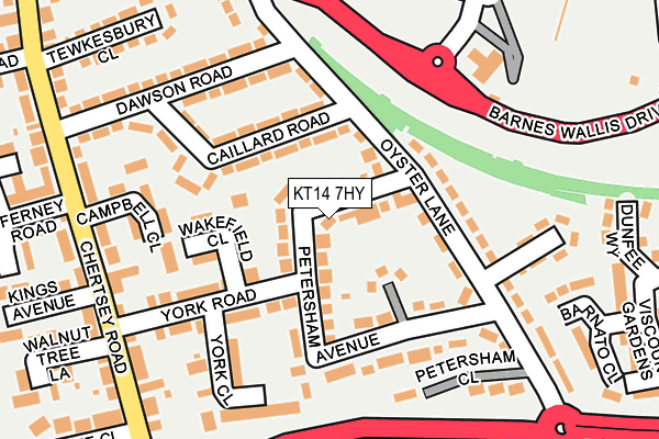 KT14 7HY map - OS OpenMap – Local (Ordnance Survey)