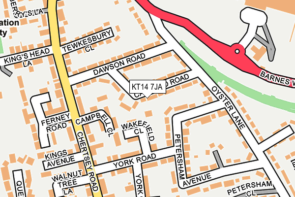 KT14 7JA map - OS OpenMap – Local (Ordnance Survey)