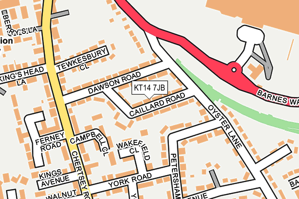 KT14 7JB map - OS OpenMap – Local (Ordnance Survey)