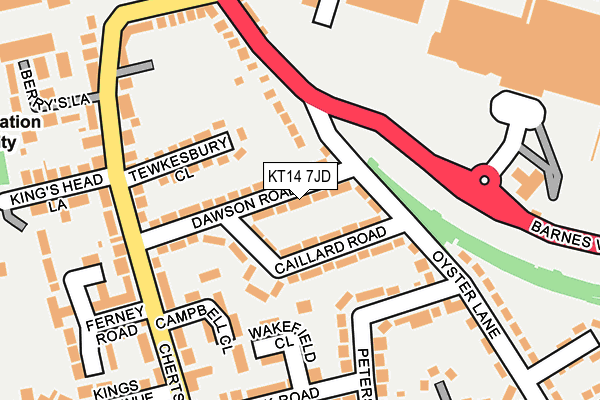 KT14 7JD map - OS OpenMap – Local (Ordnance Survey)