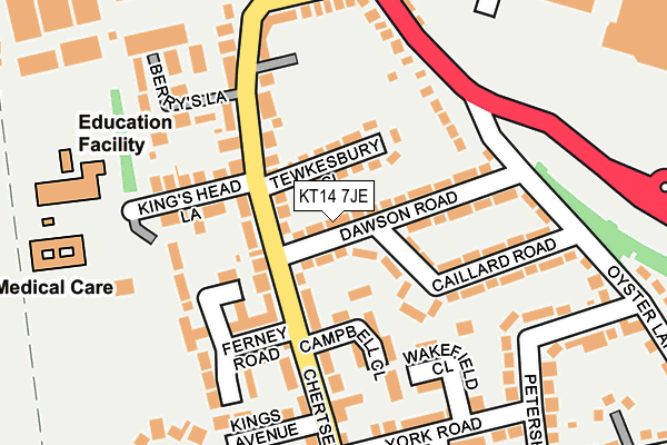 KT14 7JE map - OS OpenMap – Local (Ordnance Survey)