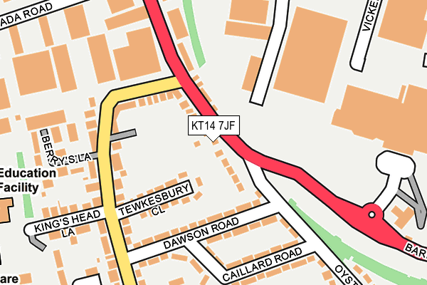 KT14 7JF map - OS OpenMap – Local (Ordnance Survey)