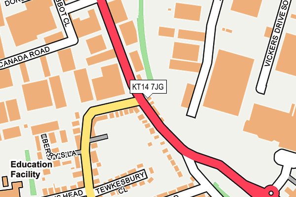 KT14 7JG map - OS OpenMap – Local (Ordnance Survey)