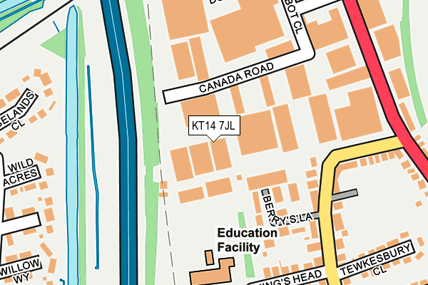KT14 7JL map - OS OpenMap – Local (Ordnance Survey)