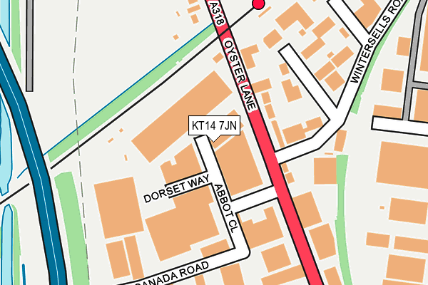 KT14 7JN map - OS OpenMap – Local (Ordnance Survey)