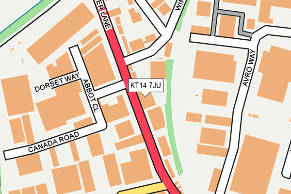 KT14 7JU map - OS OpenMap – Local (Ordnance Survey)