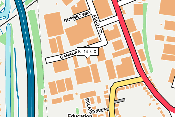 KT14 7JX map - OS OpenMap – Local (Ordnance Survey)
