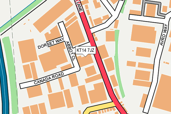 KT14 7JZ map - OS OpenMap – Local (Ordnance Survey)