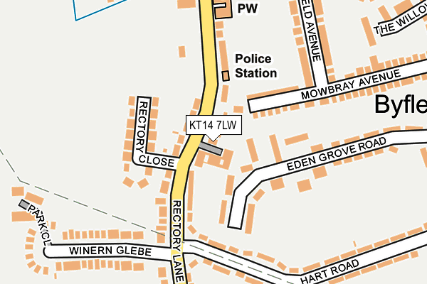 KT14 7LW map - OS OpenMap – Local (Ordnance Survey)