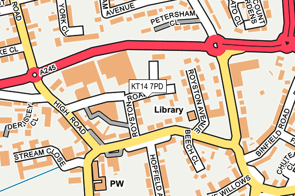 KT14 7PD map - OS OpenMap – Local (Ordnance Survey)