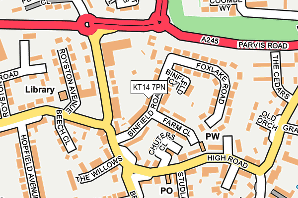 KT14 7PN map - OS OpenMap – Local (Ordnance Survey)
